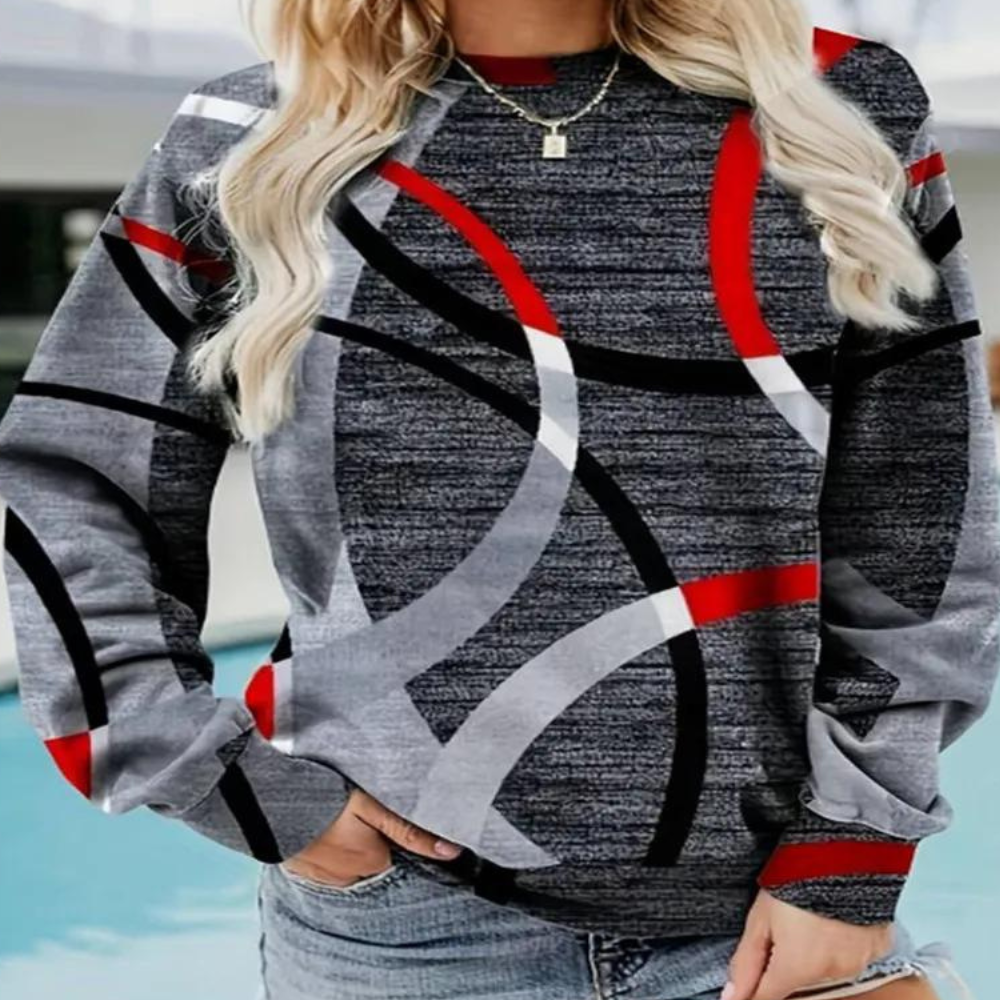 Kvinne Sweater Romslig Avslappet Design 5