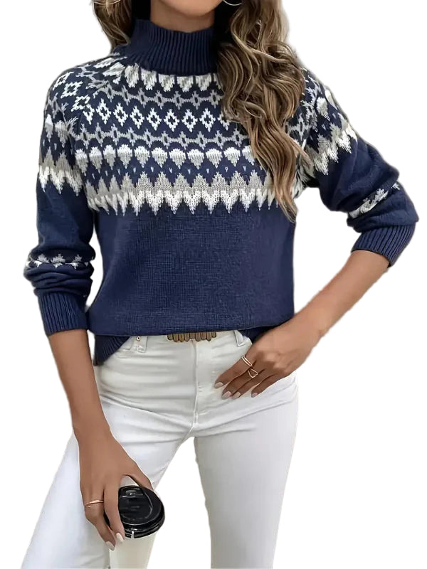 Kvinne Turtleneck Genser Ull Strikket 0