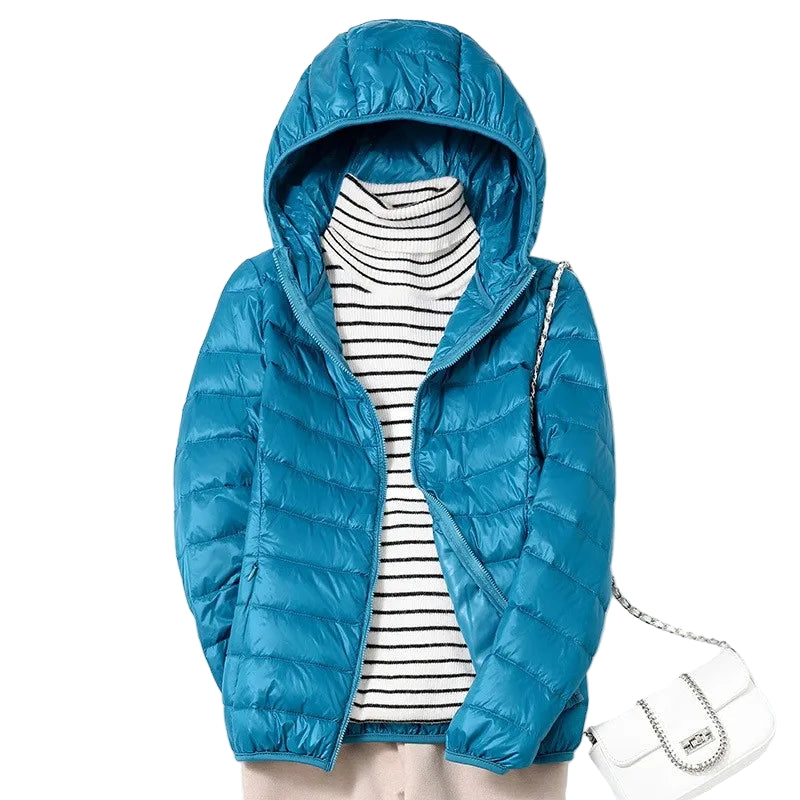 Kvinne Ultralett Kort Pufferjakke 16