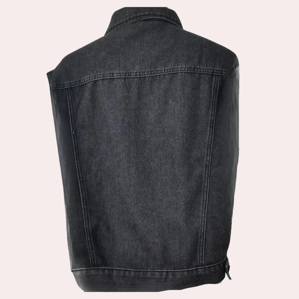 Kvinne Vest i Vasket Denim 4
