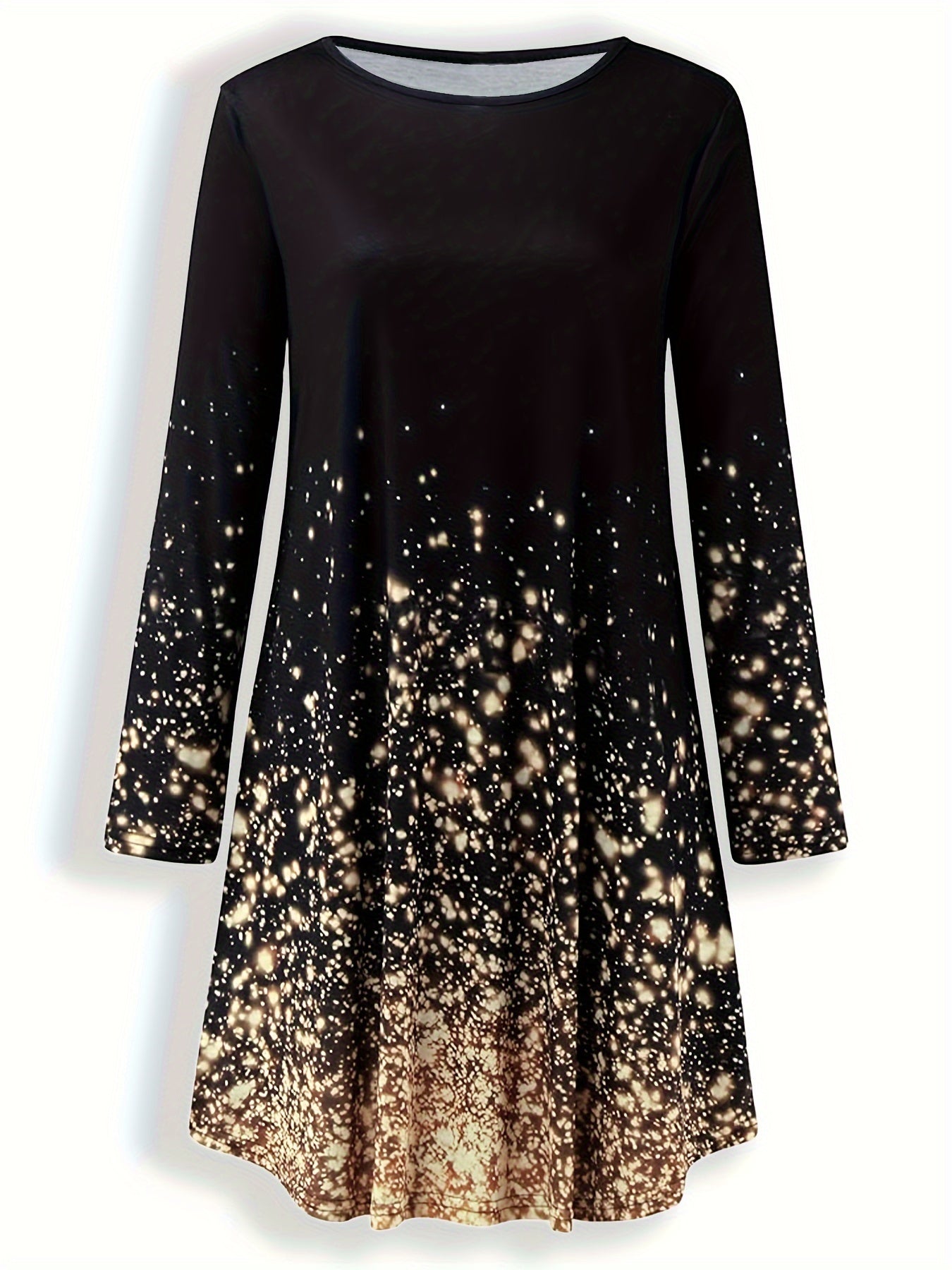 Kvinnenes Midi Kjole Kunstneriske Mønstre Mykt Stoff 4