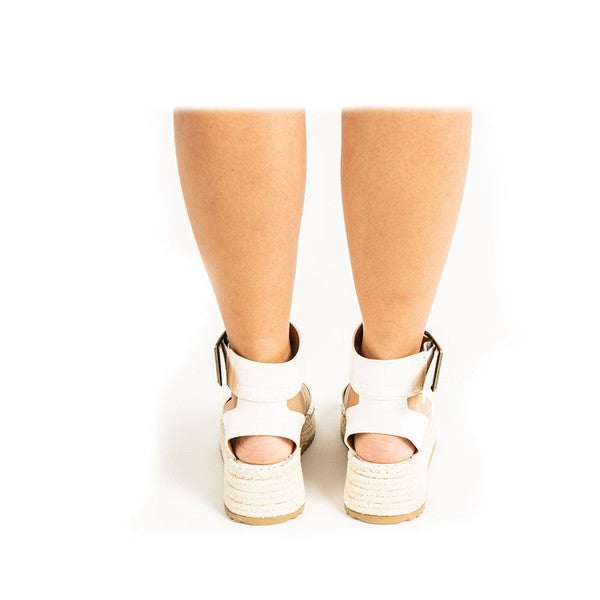 Kvinners Ankelstropp Wedge Sandal Hvit 2