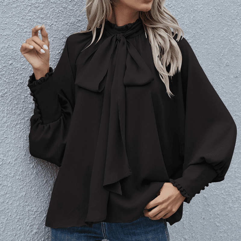 Kvinners Bluse Formell Casual med Rette Linjer 1