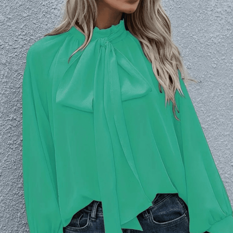 Kvinners Bluse Formell Casual med Rette Linjer 3