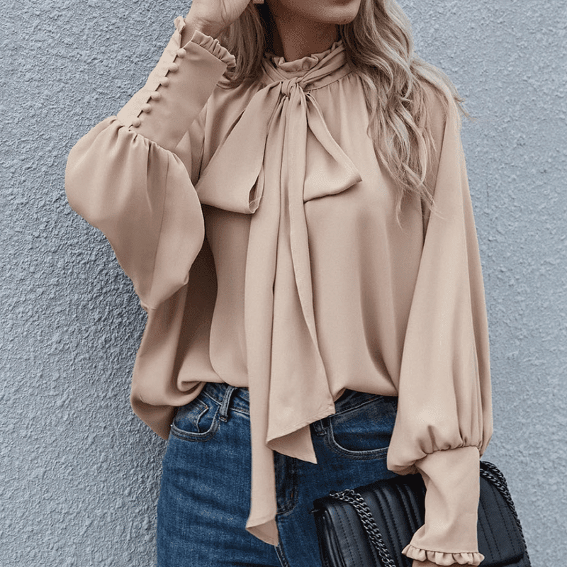 Kvinners Bluse Formell Casual med Rette Linjer 4