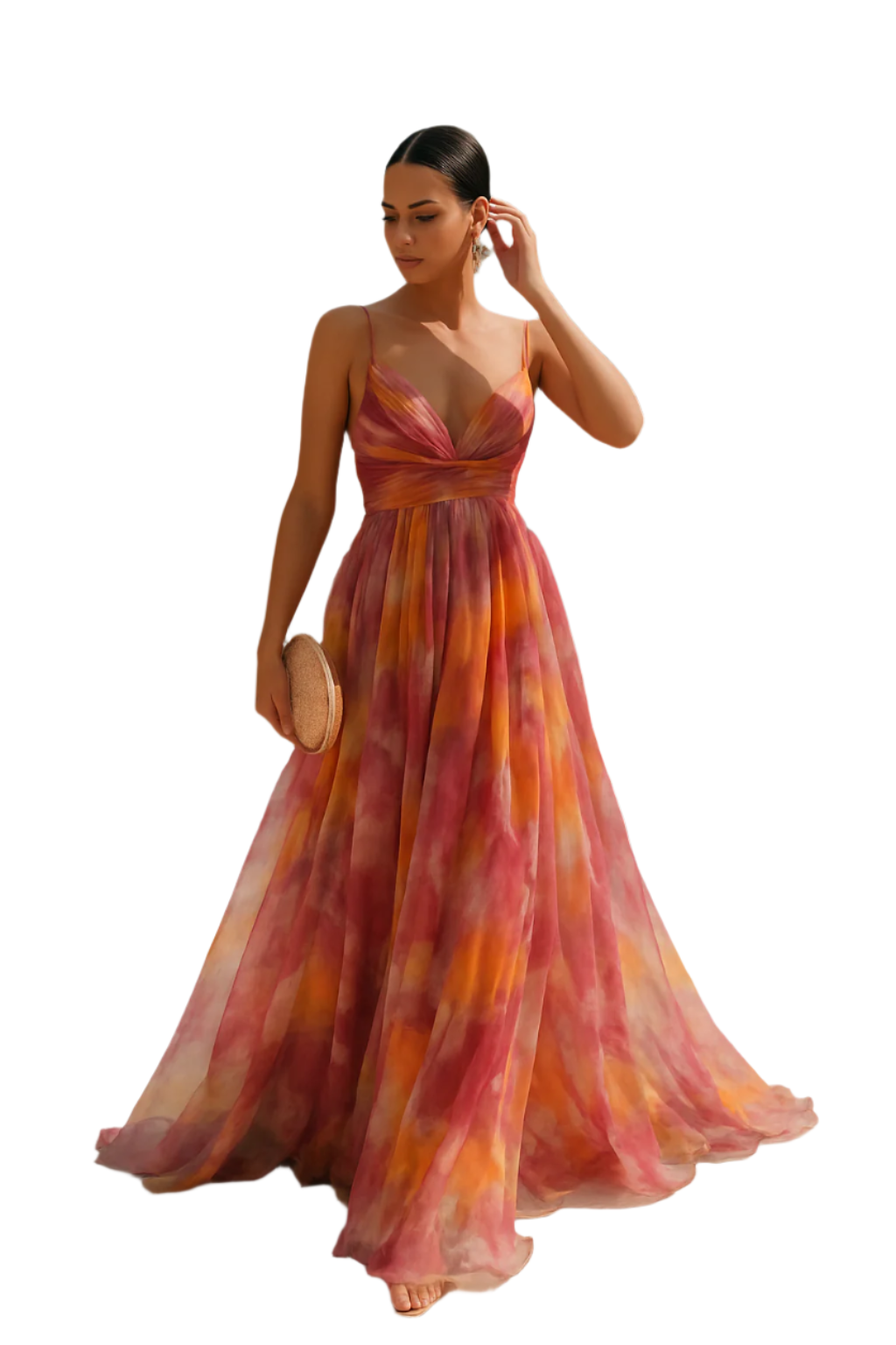 Kvinners Maxi Kjole Blomster Mønster 0