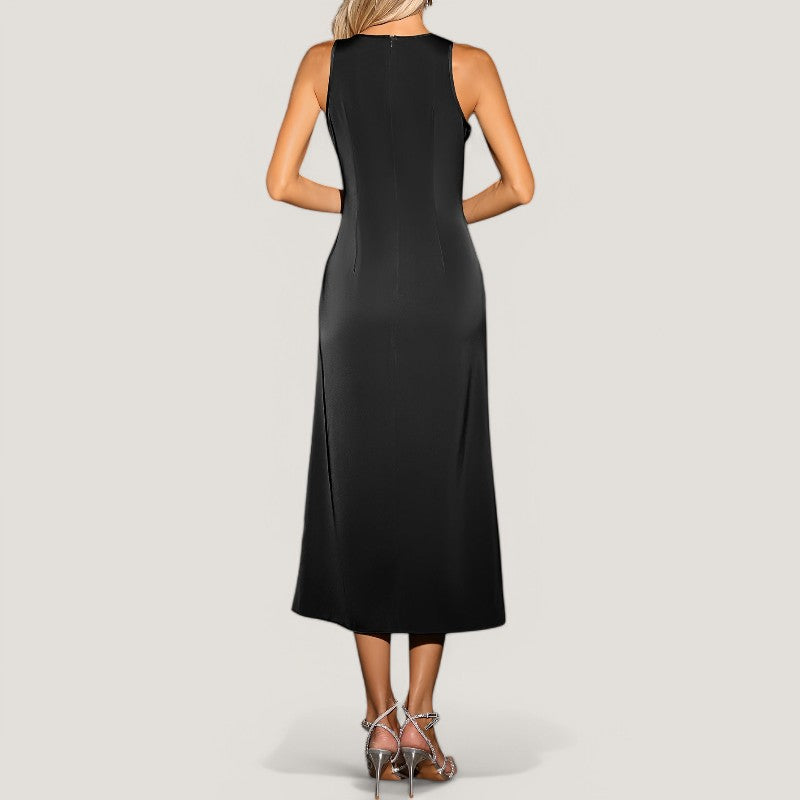 Kvinners Maxi Kjole Uten Ermer Satin 9