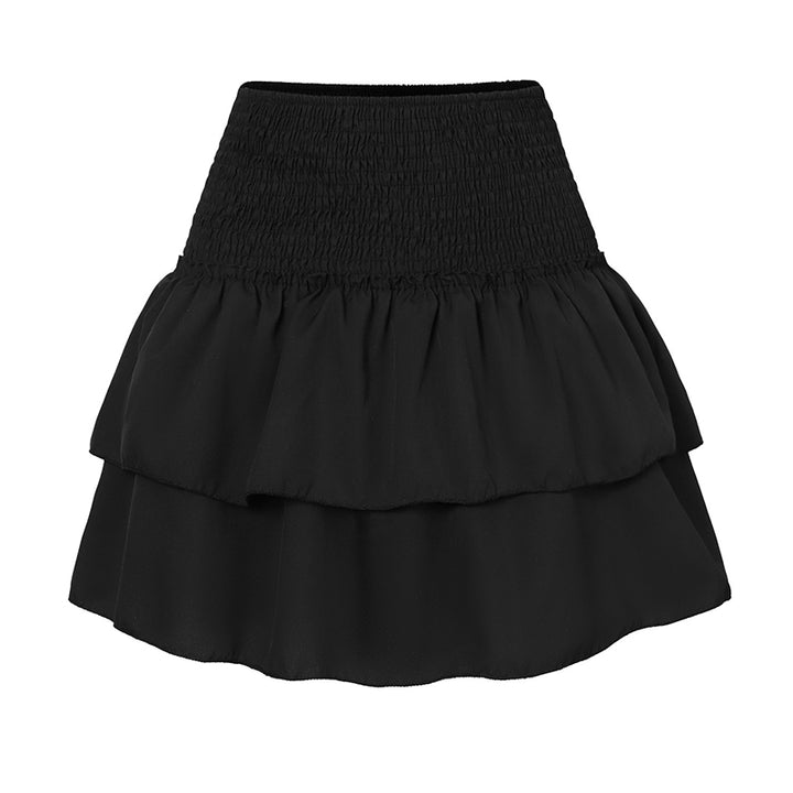 Kvinners Mini Skjørt Med Volanger Smocket Midje Lett Stoff 12