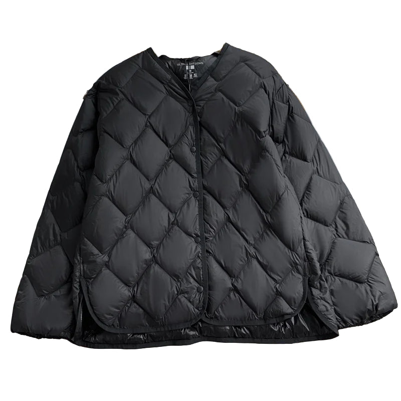 Kvinners Puffer Jakke Uten Krage Lett Casual Høst/Vinter 1