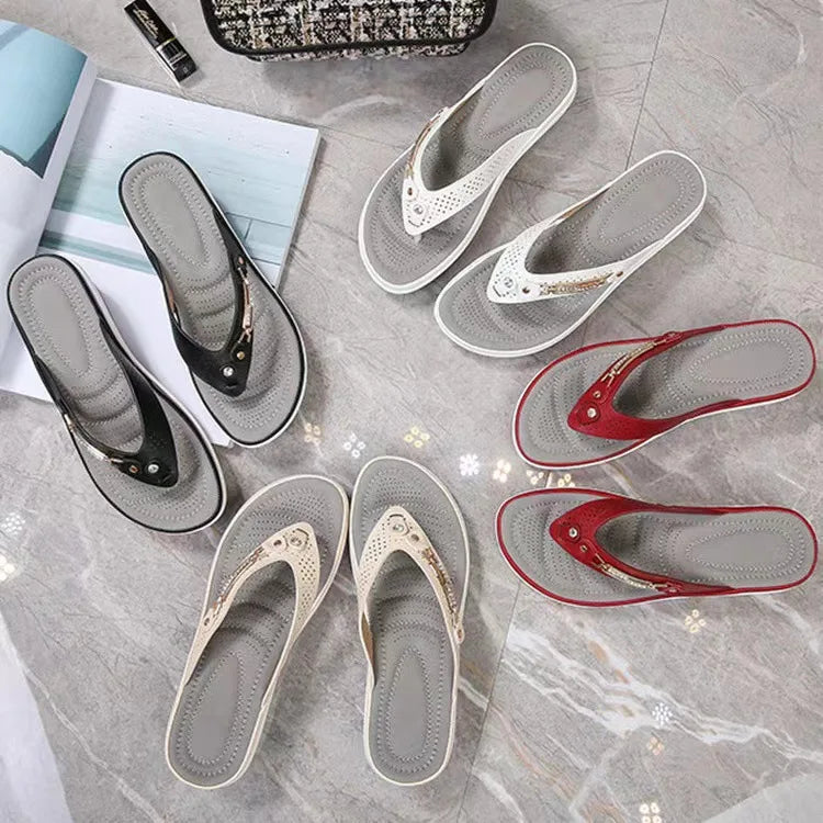 Kvinners Sommer Slipper Støttende Myk Stoffblanding 2