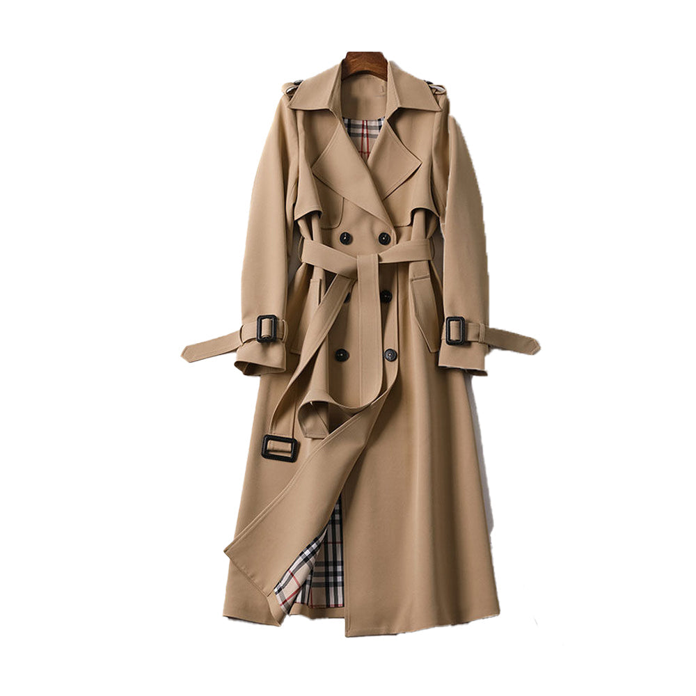 Kvinners Trenchcoat med Dubbelknapp 0
