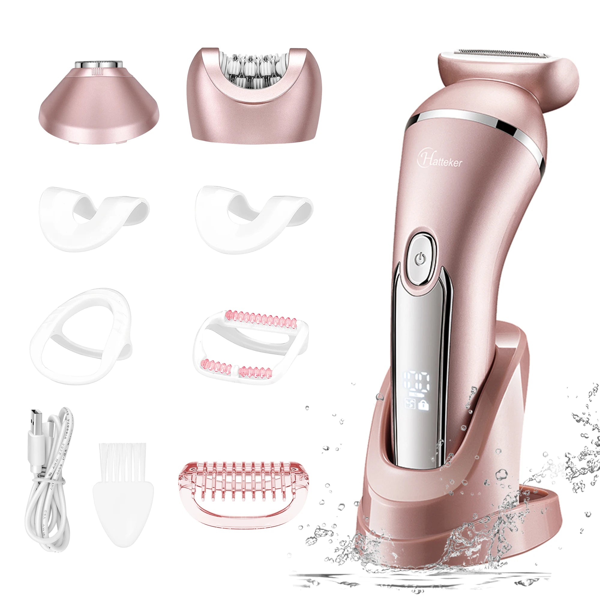 Kvinnes 3-i-1 Epilator Barbermaskin for Ben, Armer og Bikinilinje 0