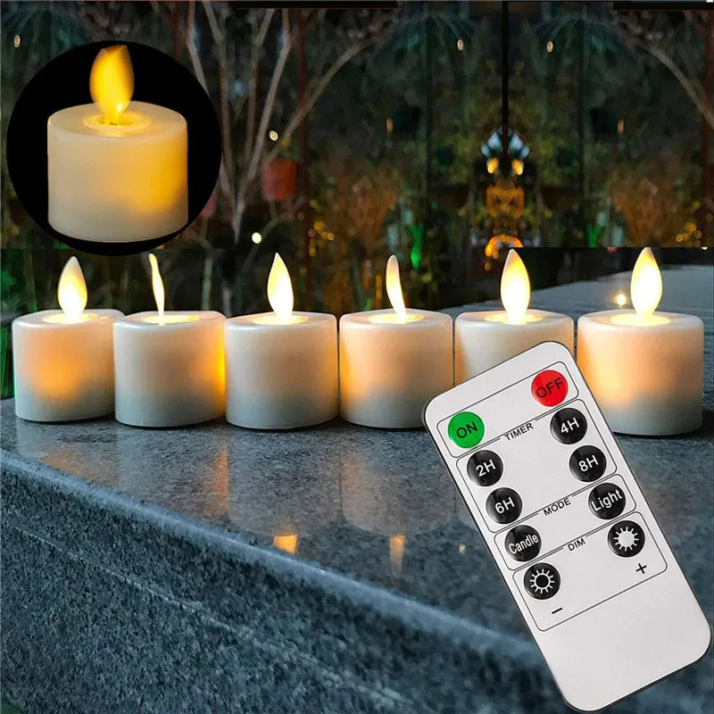 LED Tealight Candle Med Bevegelig Flamme For Innendørs Og Utendørs Dekorasjon 4