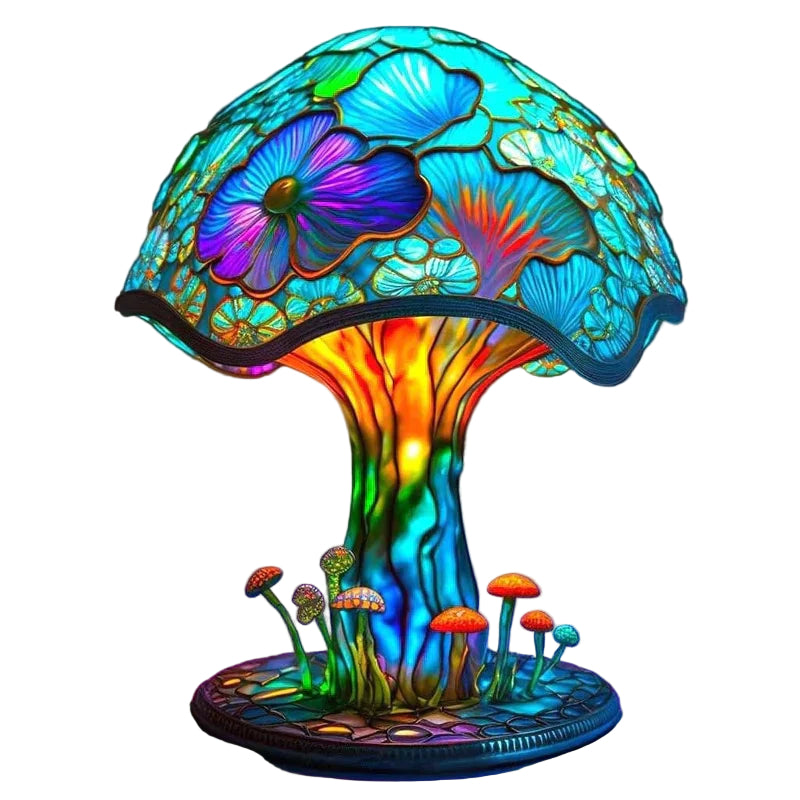 Liten Bordlampe Retro Farget Glassdesign til Barnerom 0