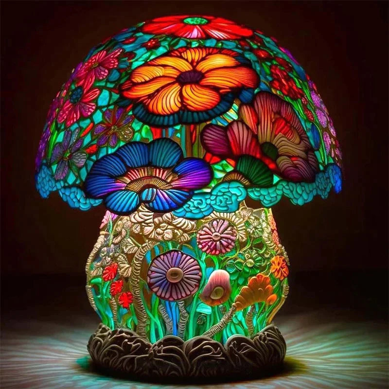 Liten Bordlampe Retro Farget Glassdesign til Barnerom 1