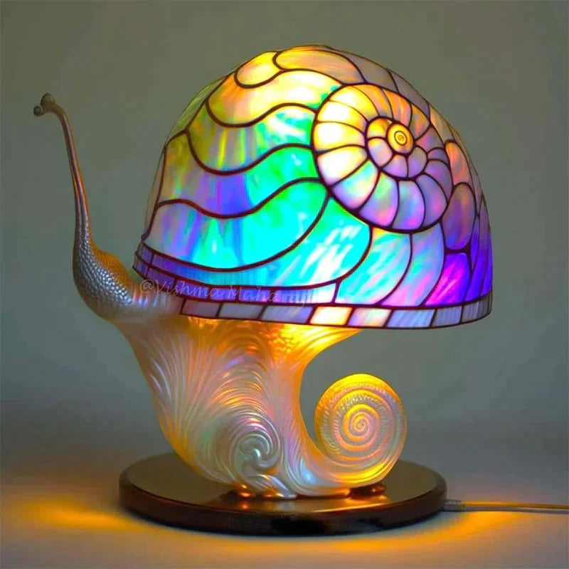 Liten Bordlampe Retro Farget Glassdesign til Barnerom 3