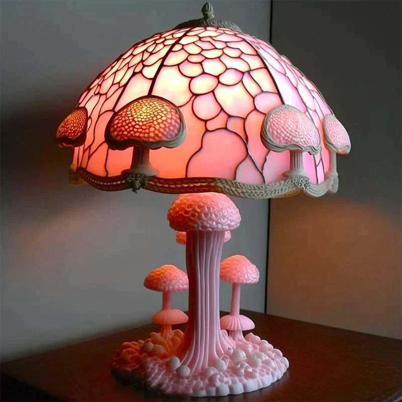 Liten Bordlampe Retro Farget Glassdesign til Barnerom 5
