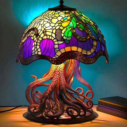 Liten Bordlampe Retro Farget Glassdesign til Barnerom 6