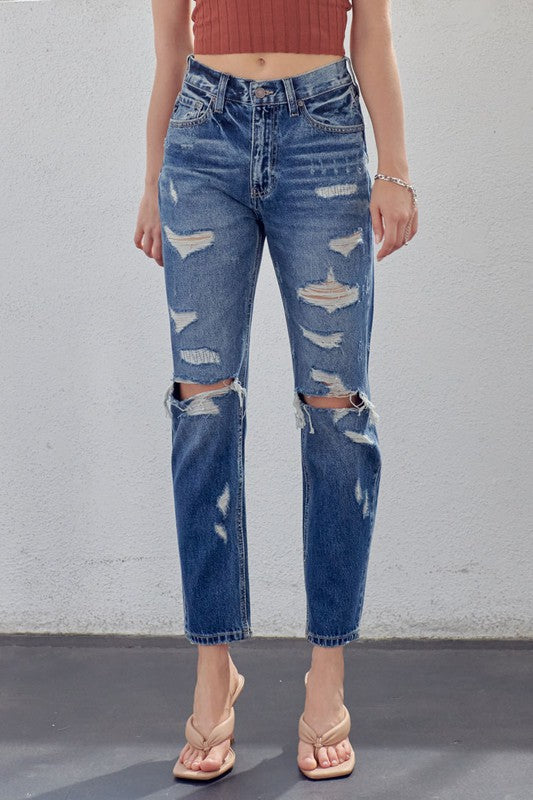 Mamma Fit Denim Jeans Høy Midje 1