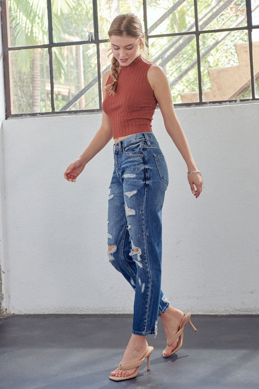 Mamma Fit Denim Jeans Høy Midje 2