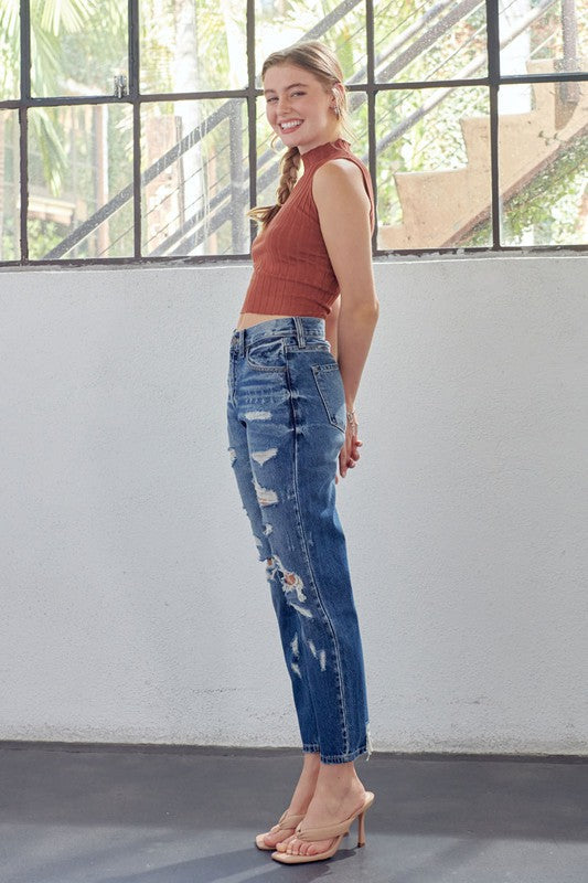 Mamma Fit Denim Jeans Høy Midje 4