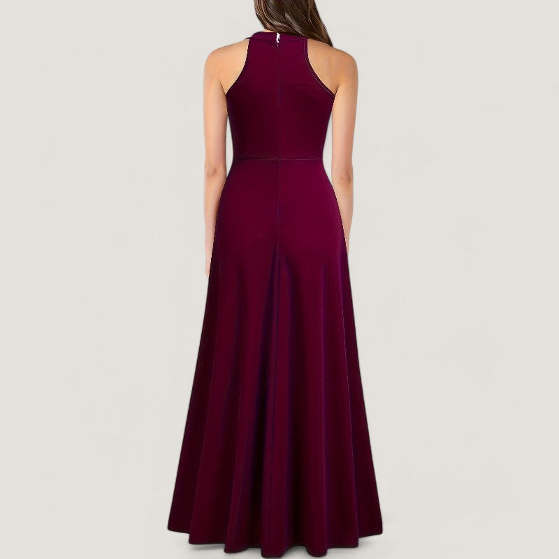 Maxikjole Dame Halterneck Uten Ermer Polyester til Bryllup og Fest 4