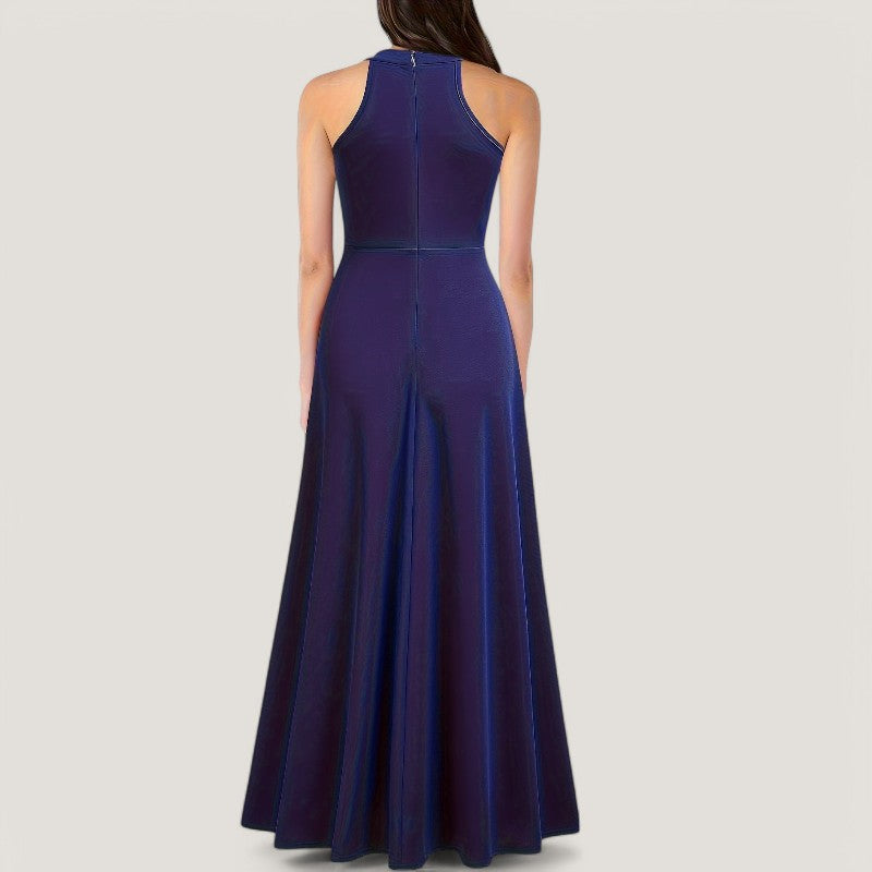 Maxikjole Dame Halterneck Uten Ermer Polyester til Bryllup og Fest 5