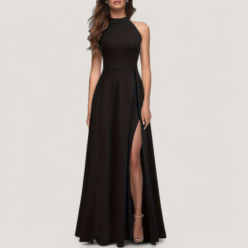 Maxikjole Dame Halterneck Uten Ermer Polyester til Bryllup og Fest 6