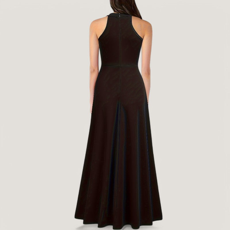 Maxikjole Dame Halterneck Uten Ermer Polyester til Bryllup og Fest 7