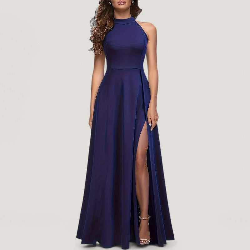 Maxikjole Dame Halterneck Uten Ermer Polyester til Bryllup og Fest 8