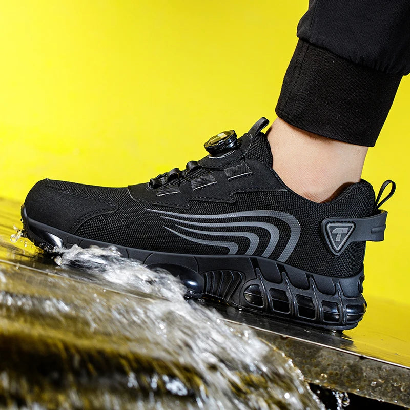 Menns Arbeidssko Sporty Design med Roterende Knapp 3