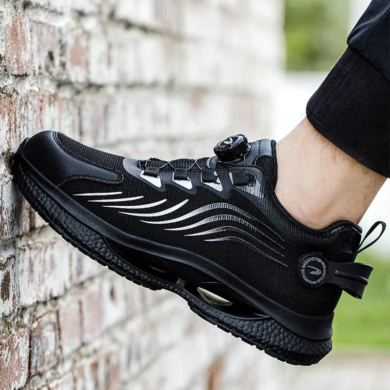 Menns Arbeidssko med Roterende Knapp og Slitesterk Yttersåle 3