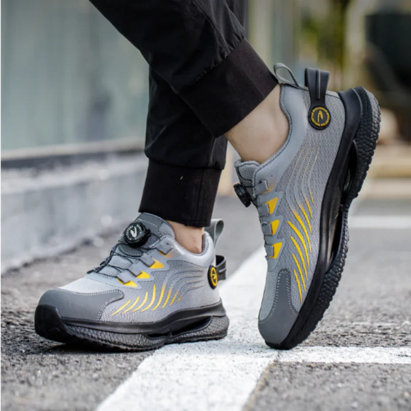 Menns Arbeidssko med Roterende Knapp og Slitesterk Yttersåle 4