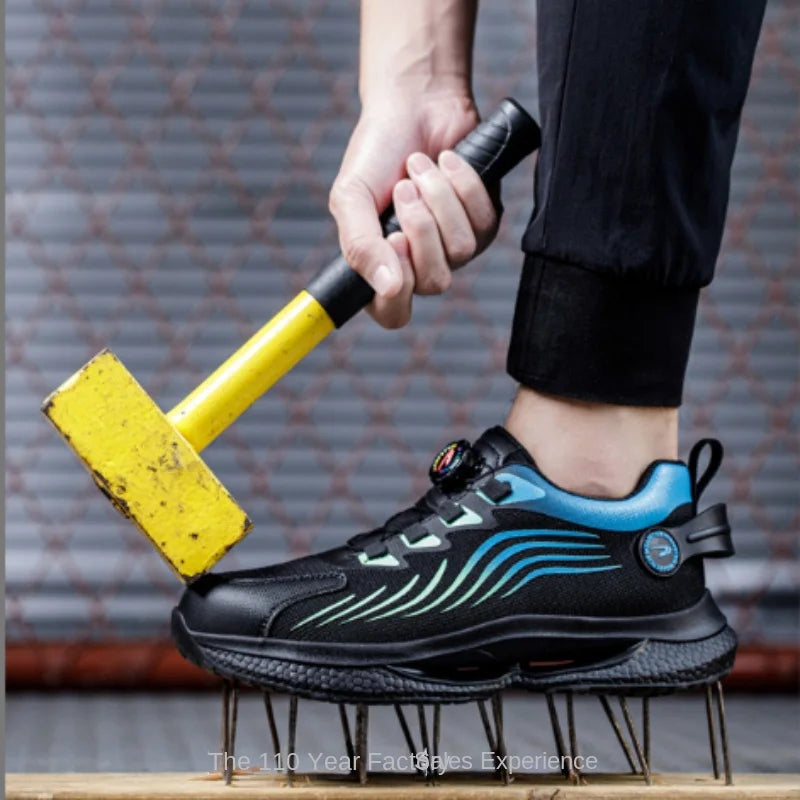 Menns Arbeidssko med Roterende Knapp og Slitesterk Yttersåle 5