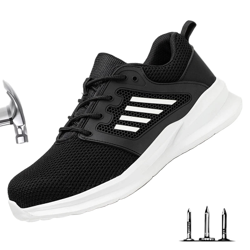 Menns Arbeidssko med Stål Tåbeskyttelse og Moderne Design 0