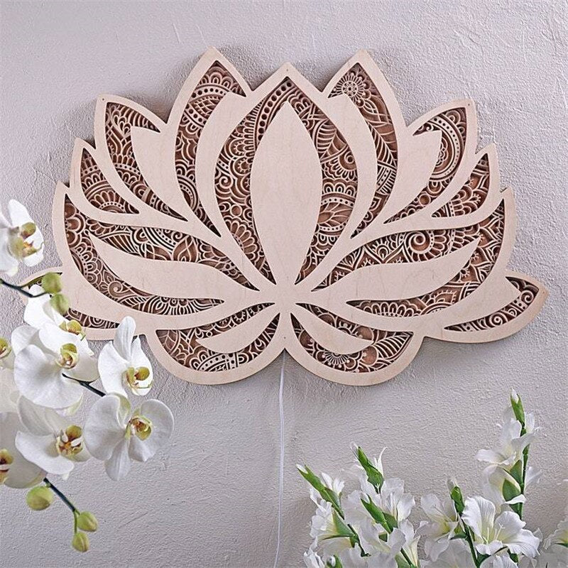 Moderne Vegglampe med Lotus Mandala Design for Stue og Soverom 2