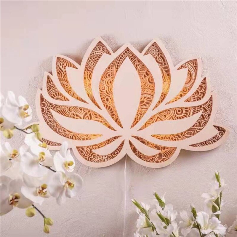 Moderne Vegglampe med Lotus Mandala Design for Stue og Soverom 3