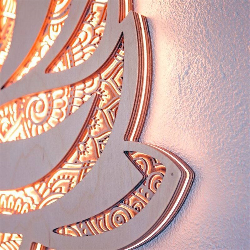 Moderne Vegglampe med Lotus Mandala Design for Stue og Soverom 4