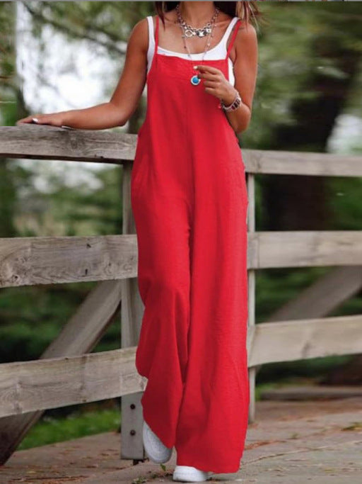 Uformell ermeløs jumpsuit for kvinner