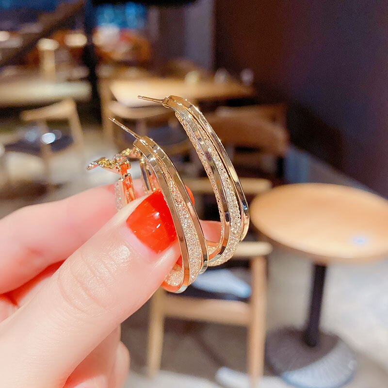 Oval Shiny Hoop Øredobber