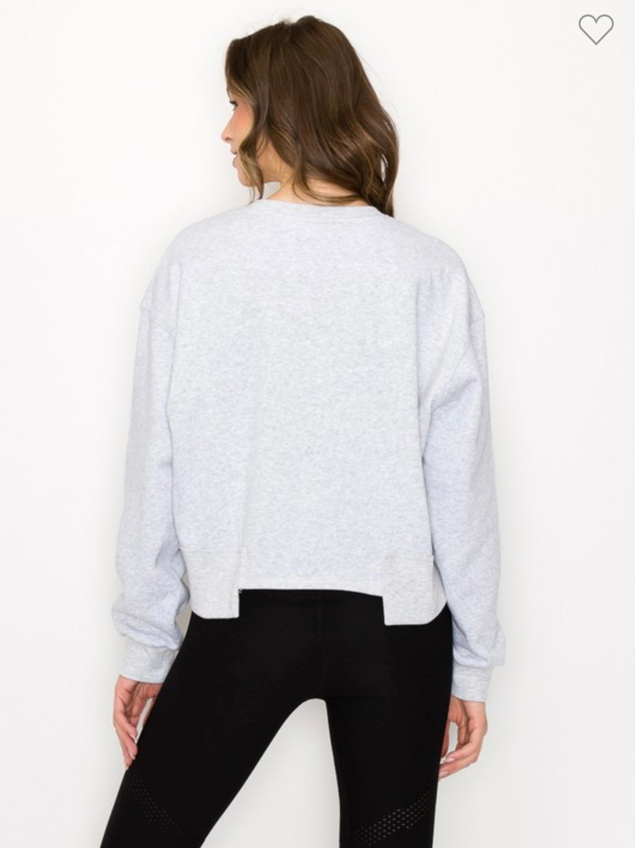 Oversized Cropped Sweatshirt til kvinner i grått 1