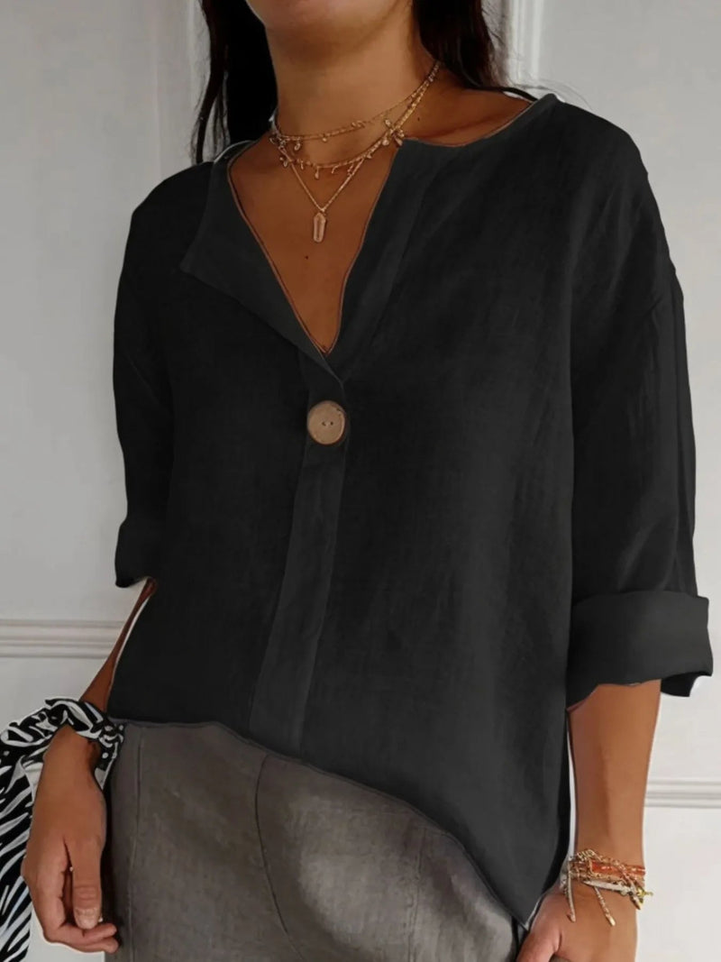Plus Size Bluse Notch Polyester 4