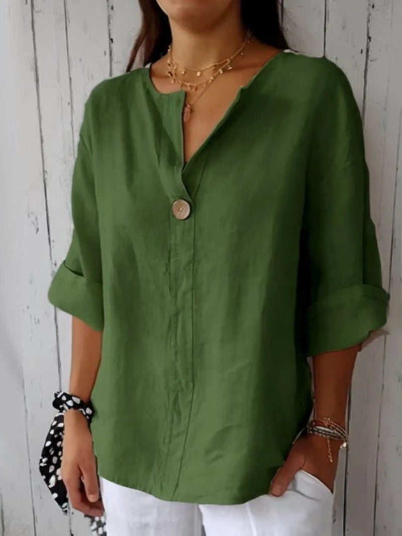 Plus Size Bluse Notch Polyester 6