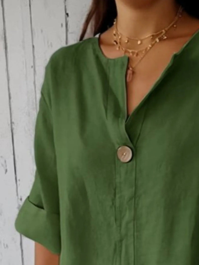 Plus Size Bluse Notch Polyester 7