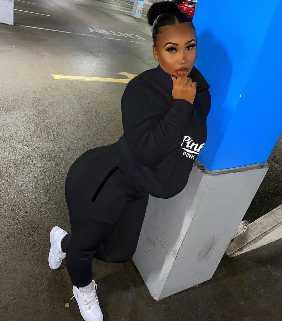 Rosa Bokstavtrykk Treningsdrakt