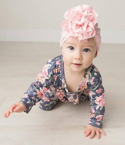 Ruffle Top Baby Turban Hat