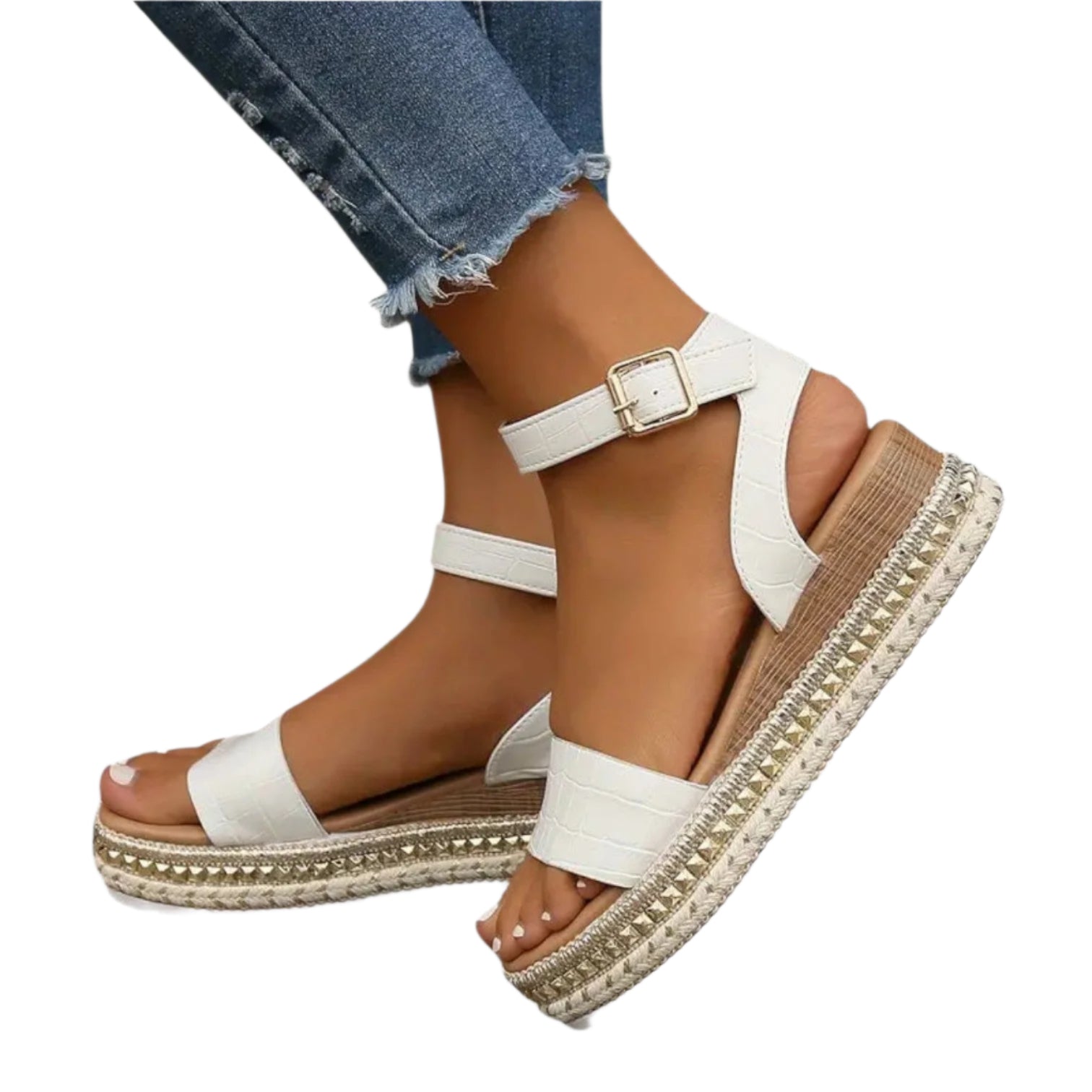 Sandaler Dame Plattform Simili Lær Med Spenne 0