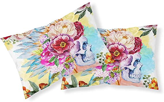 Sengesett Med Blomsterskalle