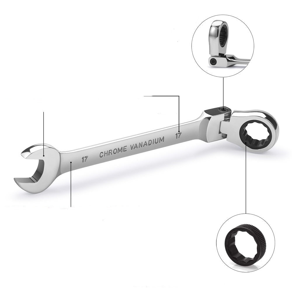 Slange Skrallenøkkel Med Fleksibelt Hode