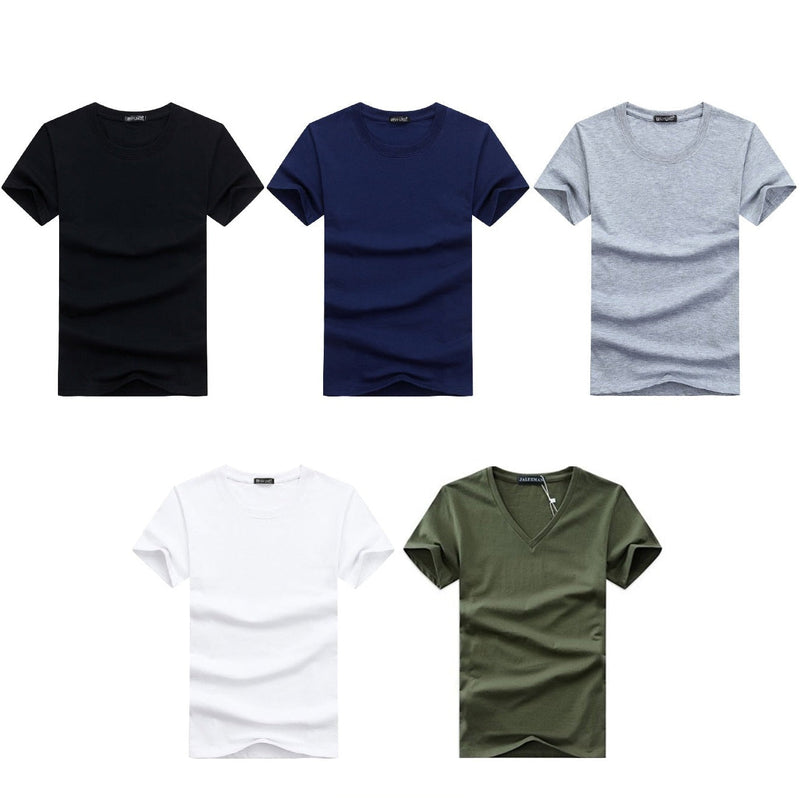 Slim Fit V-Hals T-Skjorte For Menn